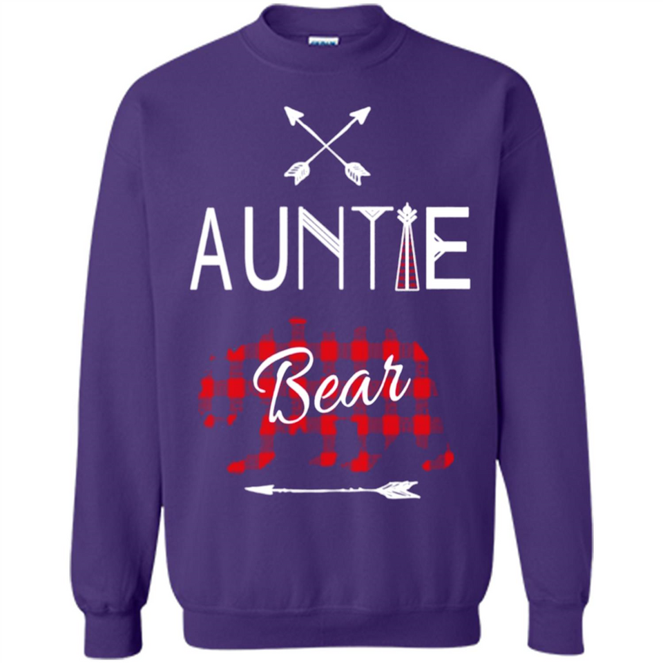 Aunt Shirt Buffalo Plaid Family Camp Bear Tee - Sweatshirt