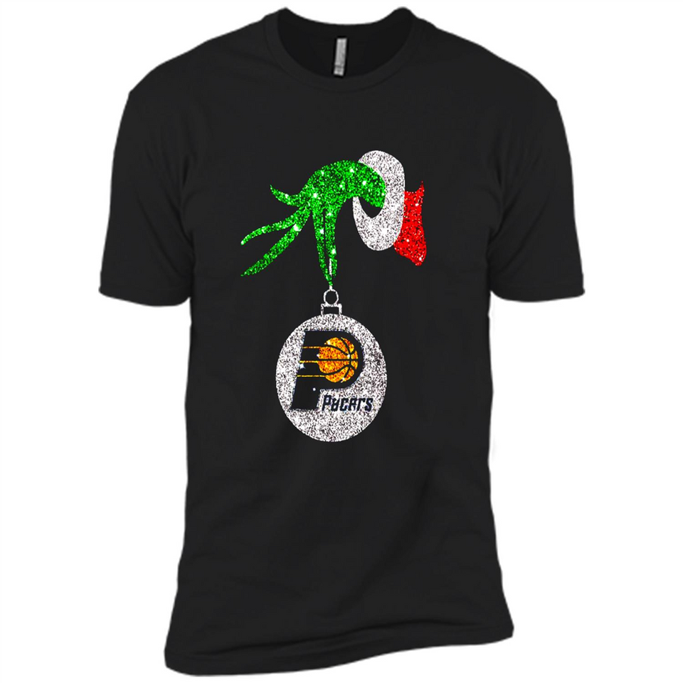 Amazing tee Indiana Pacers Glitter Grinch Monogram Ornament Christmas Gift - Premium Short Sleeve T-Shirt