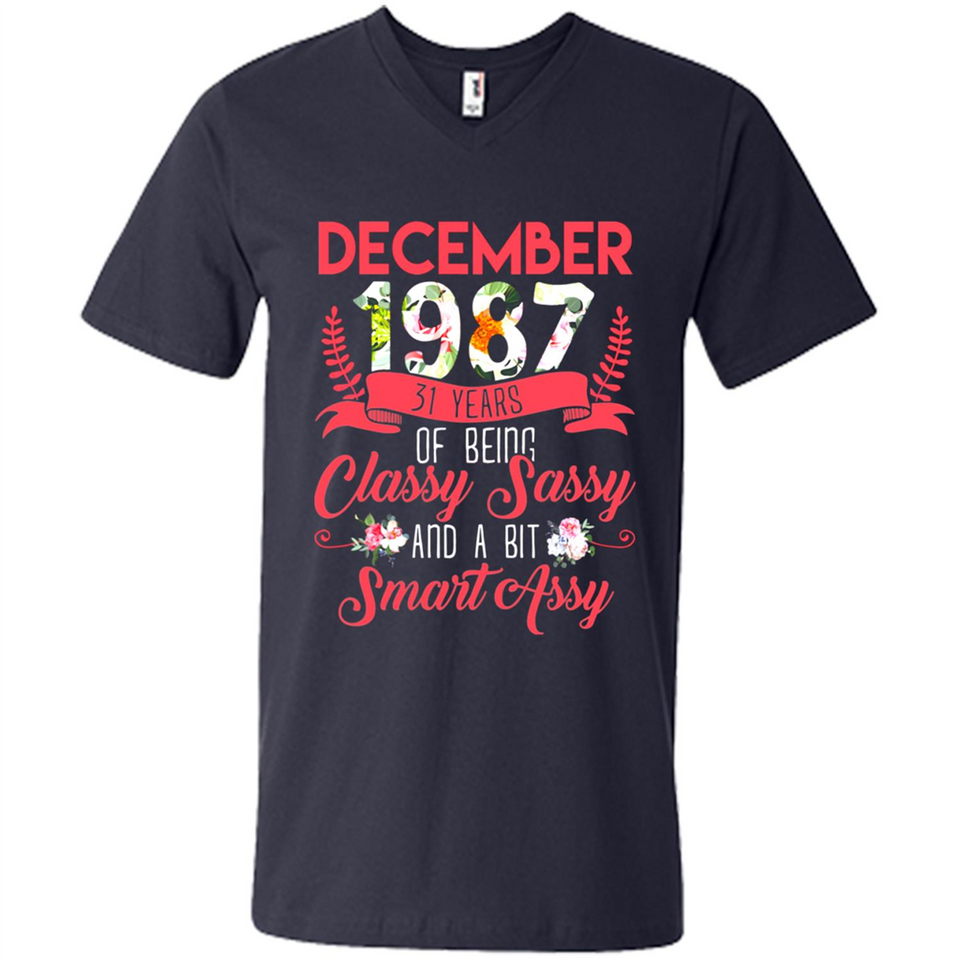 December 1987 31 Years Of Being Classy Sassy - Men's V-Neck