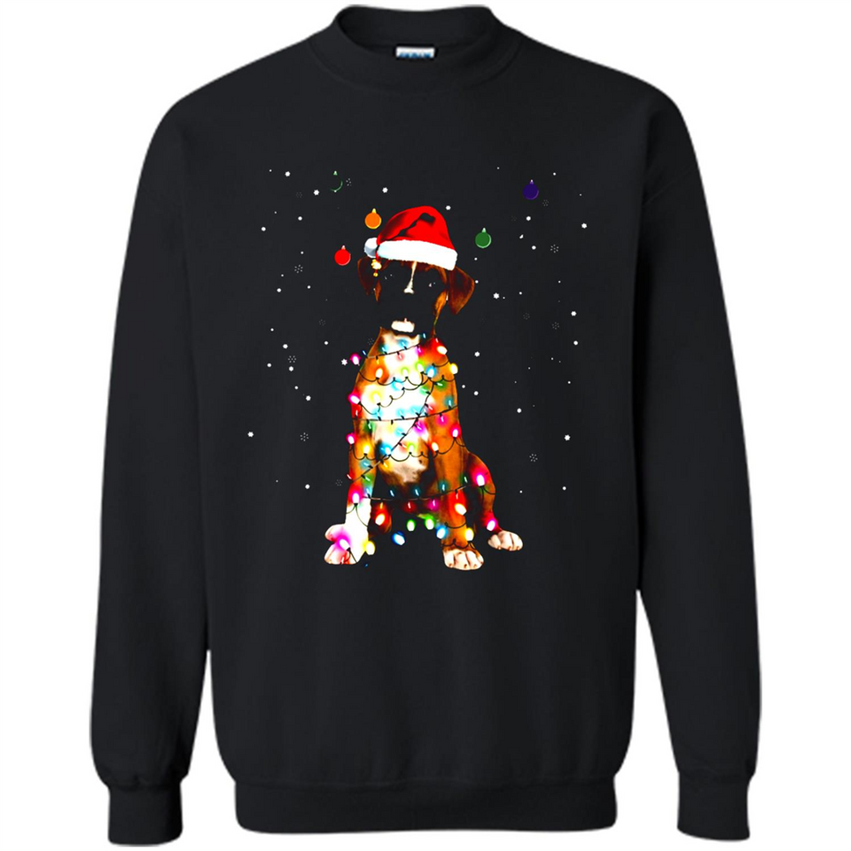 Christmas Lights Boxer Dog Funny Xmas Sweatshirt - Sweatshirt