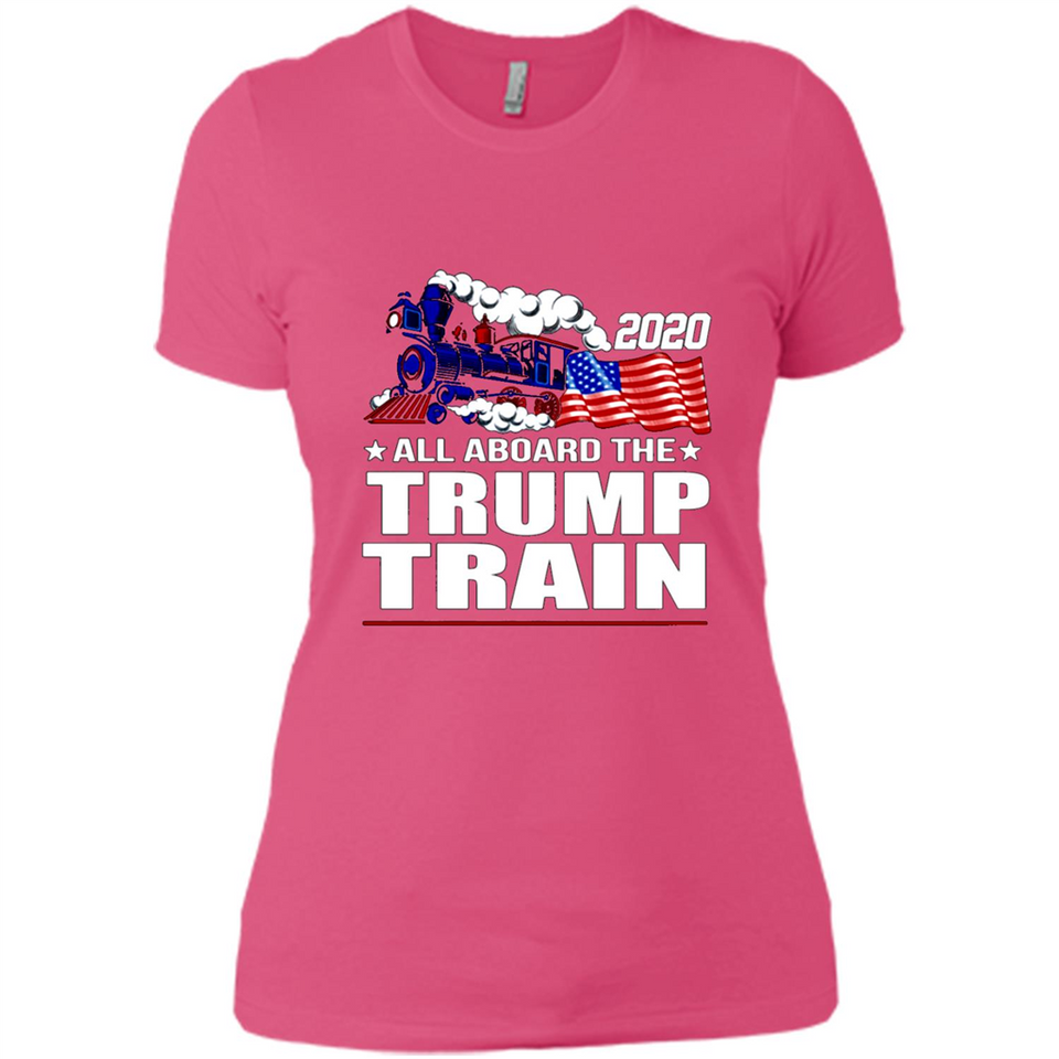 All Board The Trump Train 2020 Patriotic U.S Flag pingpong - Ladies' Boyfriend T-Shirt