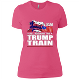 All Board The Trump Train 2020 Patriotic U.S Flag pingpong - Ladies' Boyfriend T-Shirt