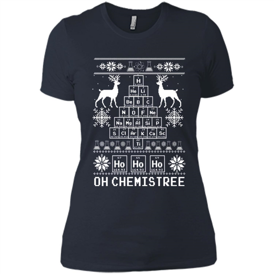 Oh Chemistry Tree Ugly Christmas Sweater - Ladies' Boyfriend T-Shirt