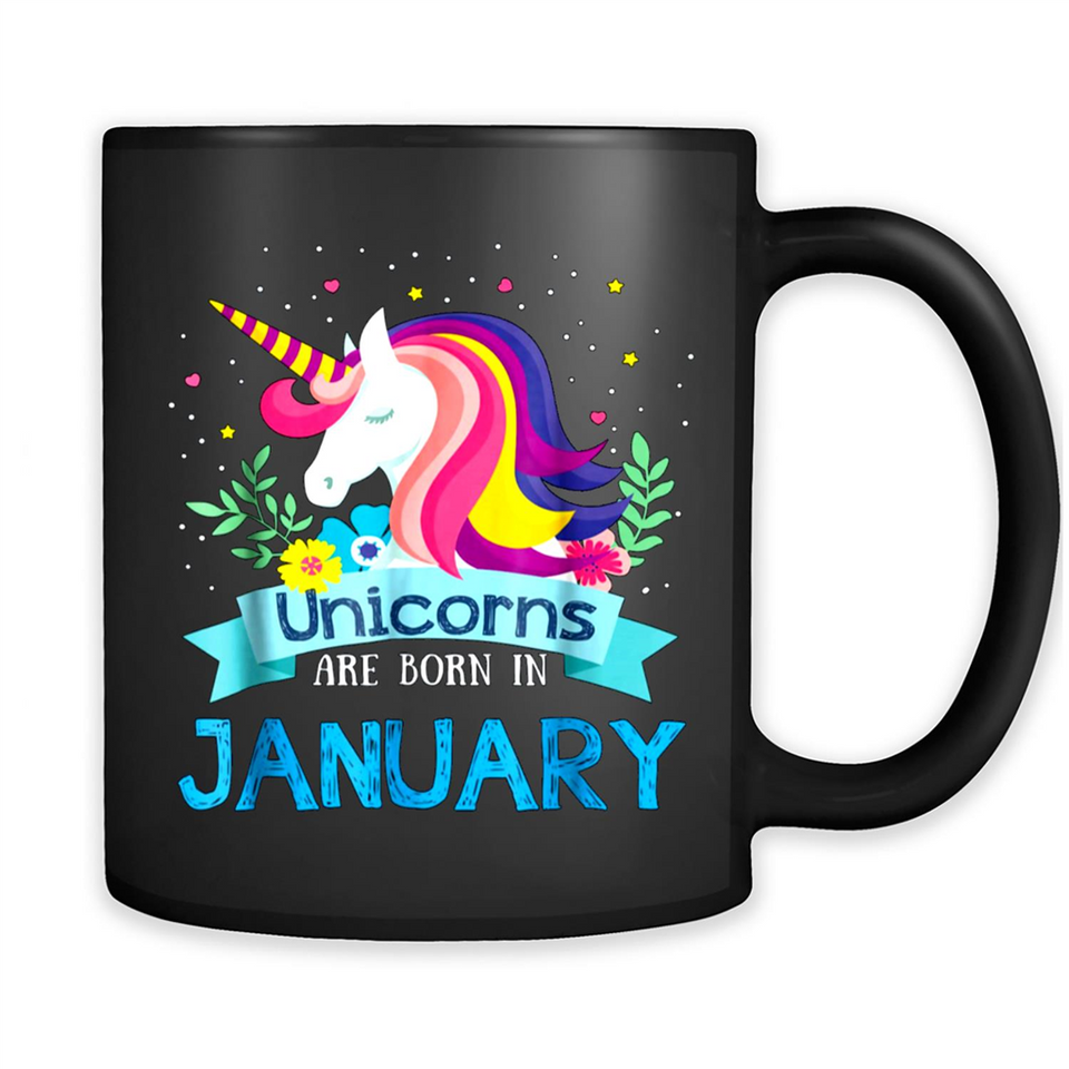 Unicorns are born in January Birthday Rainbow Gift Custom Ultra Cotton