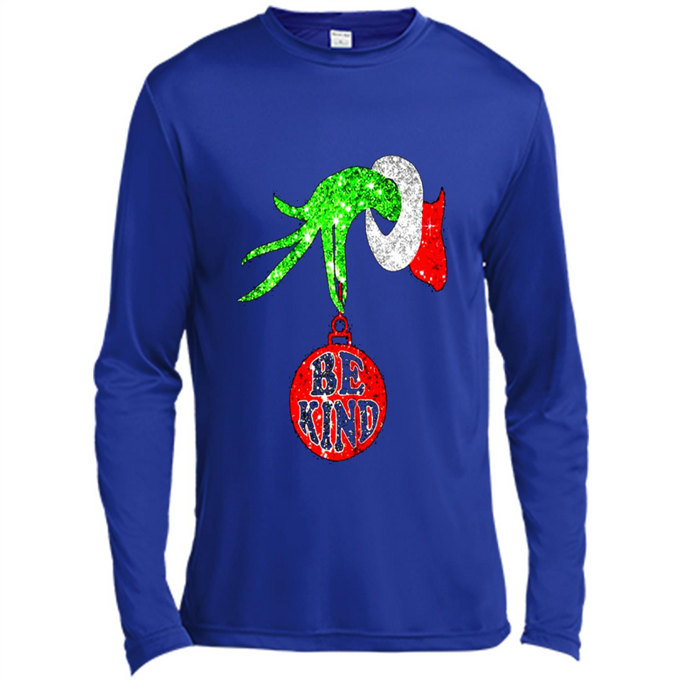 Christma Season With Green Grinch Hand Be Kind - Canvas Long Sleeve T-Shirt