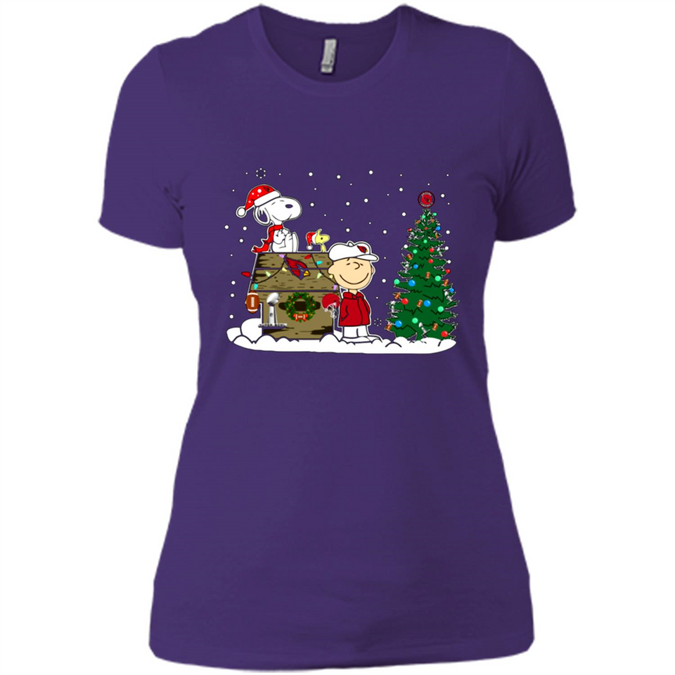 Arizona Cardinals Snoopy The Peanuts Movie Christmas Football Super Bowl pingpong - Ladies' Boyfriend T-Shirt