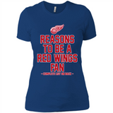 Reasons to be a Detroit Red Wings Fan Complete List on Back - Ladies' Boyfriend T-Shirt