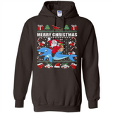 Ugly Christmas Santa Riding Dolphin - Hoodie