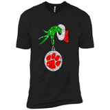 Amazing tee Clemson Tigers Glitter Grinch Monogram Ornament Christmas Gift - Premium Short Sleeve T-Shirt