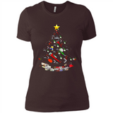 Merry And Bright Plumber Christmas Tree Shirt PINGPONG - Ladies' Boyfriend T-Shirt