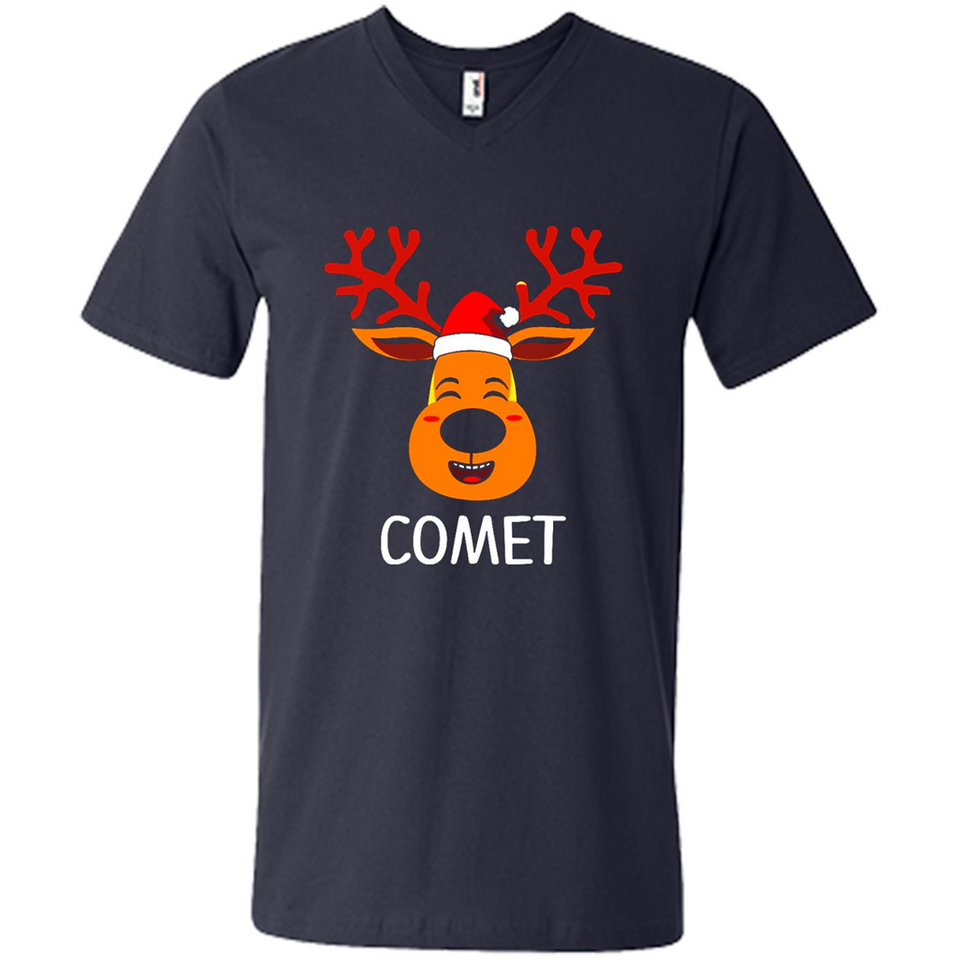 Comet Santa Claus Funny Xmas Holiday T-Shirt - Men's V-Neck