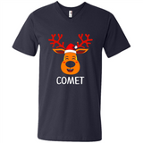 Comet Santa Claus Funny Xmas Holiday T-Shirt - Men's V-Neck