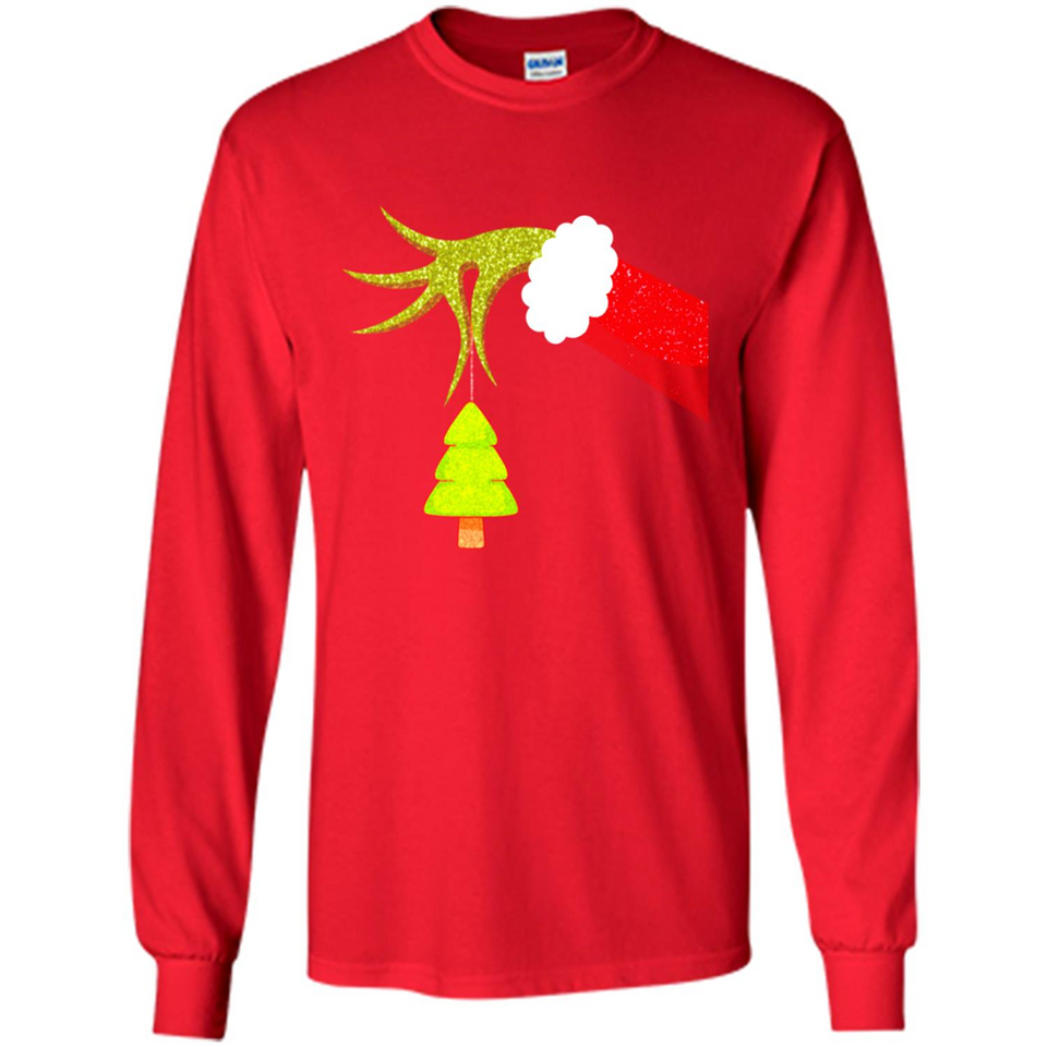 Funny Grinch Hand Holding Christmas Tree Ornament Christmas PING PONG