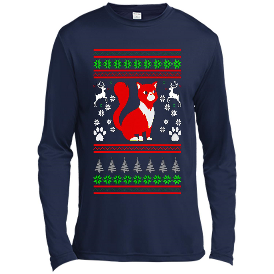 Christmas Ugly Sweater CUTE CATS UGLY CHRISTMAS SWEATERS - Canvas Long Sleeve T-Shirt