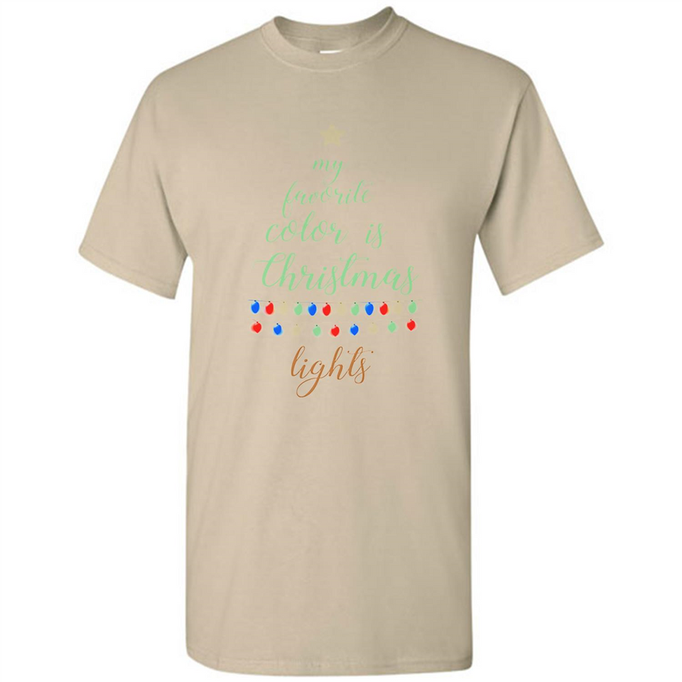 My Favorite Color is Christmas Lights Xmas Sporty T-Shirt - Shirt