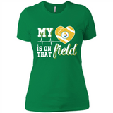 Pittsburgh Steelers Football My Heart is on that Field - Ladies' Boyfriend T-Shirt