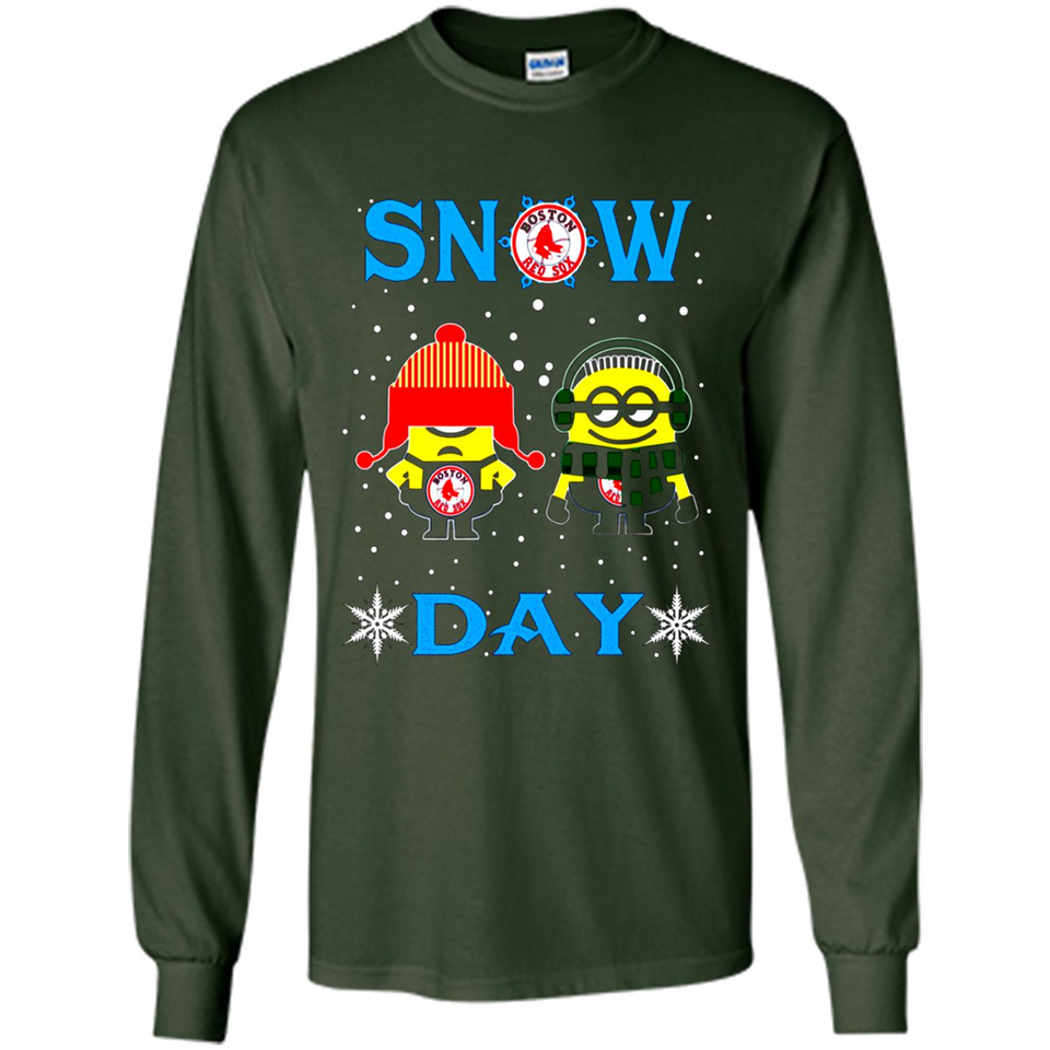 Snow Day Shirt For Boston Red Sox Vs Minion Fans pingpong