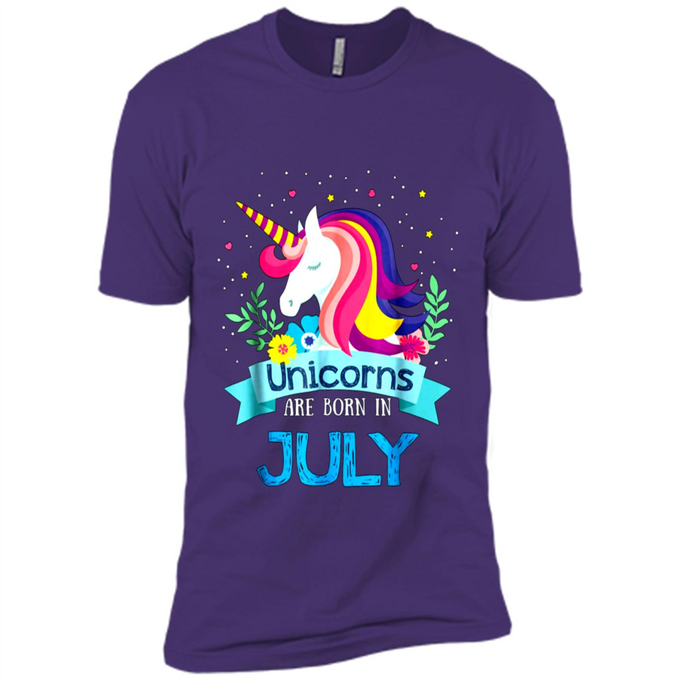 Unicorns are born in July Birthday Rainbow Gift Ladies Custom