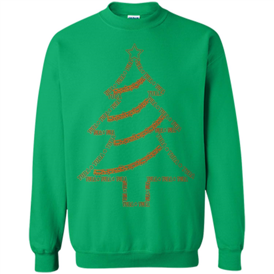 Tuba Text Christmas Tree Musical Instrument Holiday Shirt