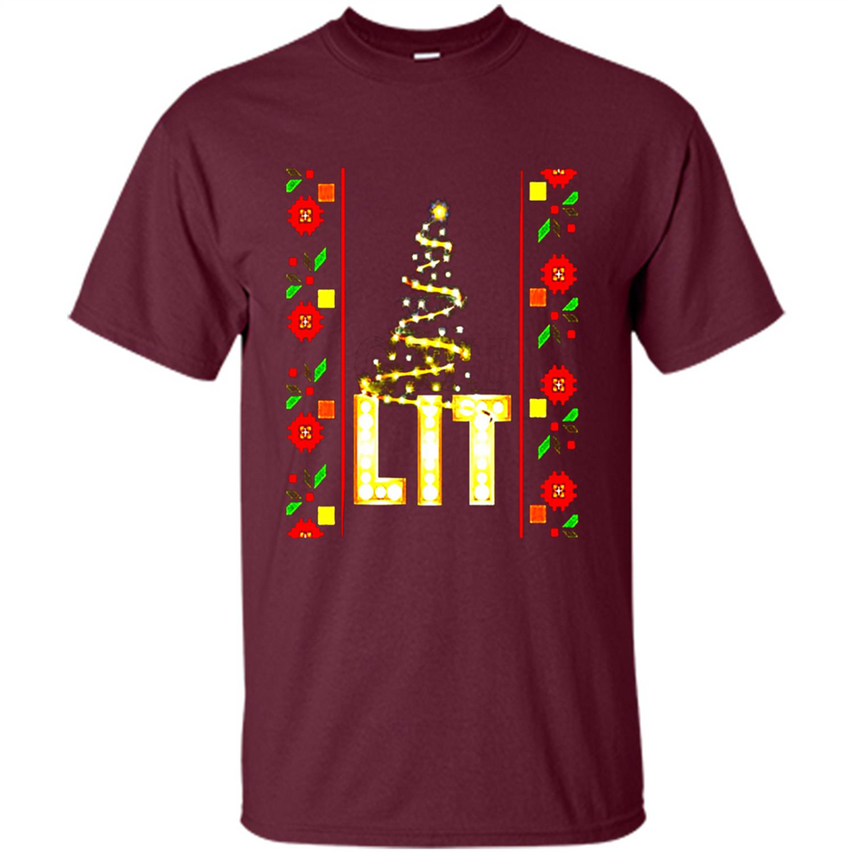 Funny Lets Get Lit Christmas Tree - Shirt