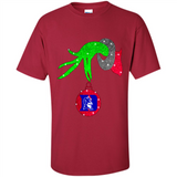 GRINCH HAND HOLDING DUKE BLUE DEVILS GLITTER CHRISTMAS PINGPONG