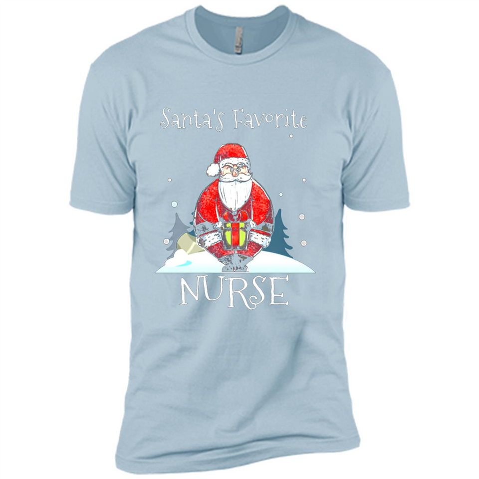 Funny Christmas Nurse Shirt, Santa_s Favorite Nurse - Premium Short Sleeve T-Shirt