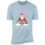 Funny Christmas Nurse Shirt, Santa_s Favorite Nurse - Premium Short Sleeve T-Shirt