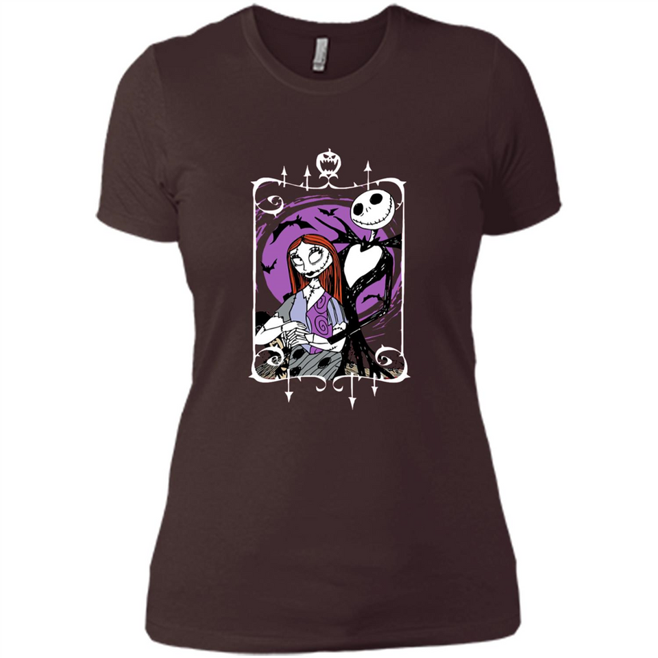 Disney Nightmare Before Christmas Jack And Sally T-Shirt - Ladies' Boyfriend T-Shirt