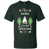This Hacker Loves Christmas Tree Shirt with Snowman