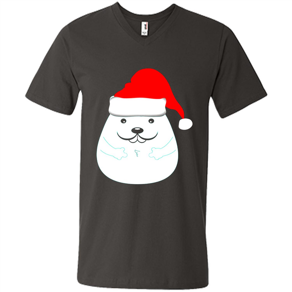 Funny Hamster Christmas t-shirt Santa Hat - Men's V-Neck