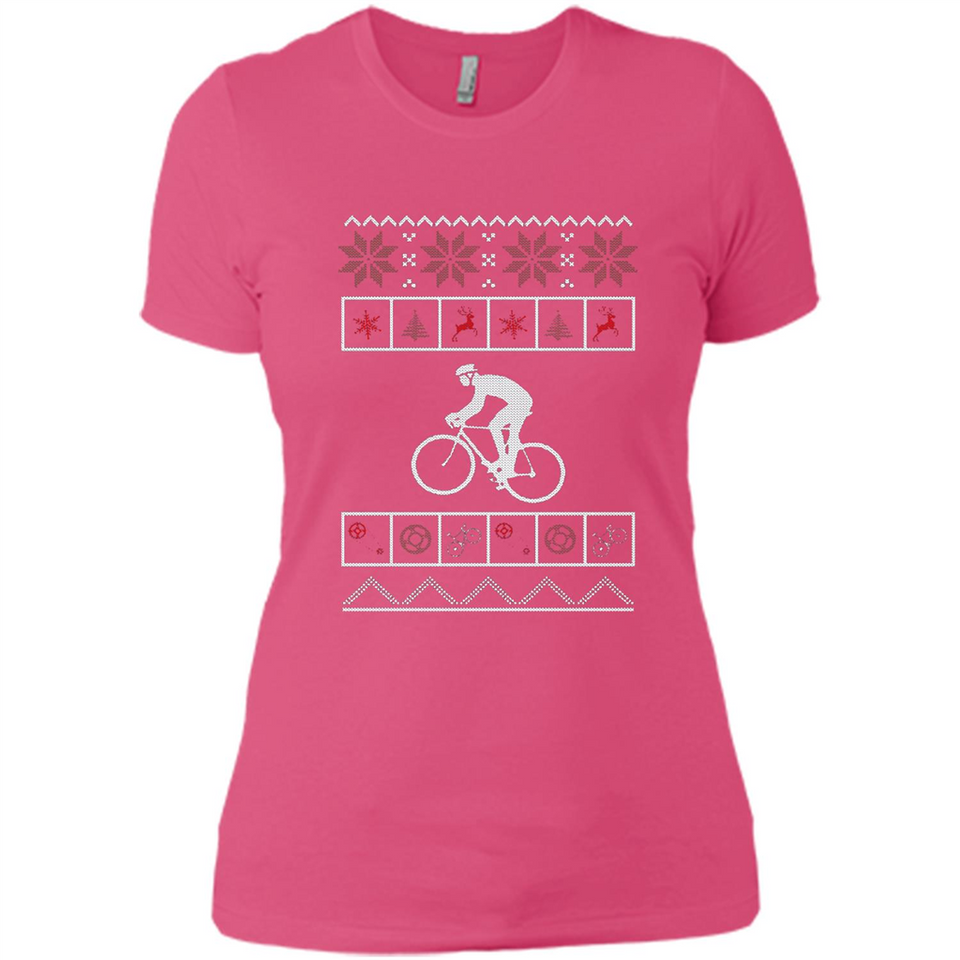 Christmas Ugly Sweater Cycling - Ugly Christmas Sweater - Ladies' Boyfriend T-Shirt