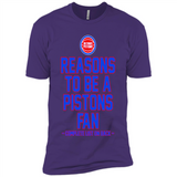 Reasons to be a Detroit Pistons Fan Complete List on Back - Premium Short Sleeve T-Shirt