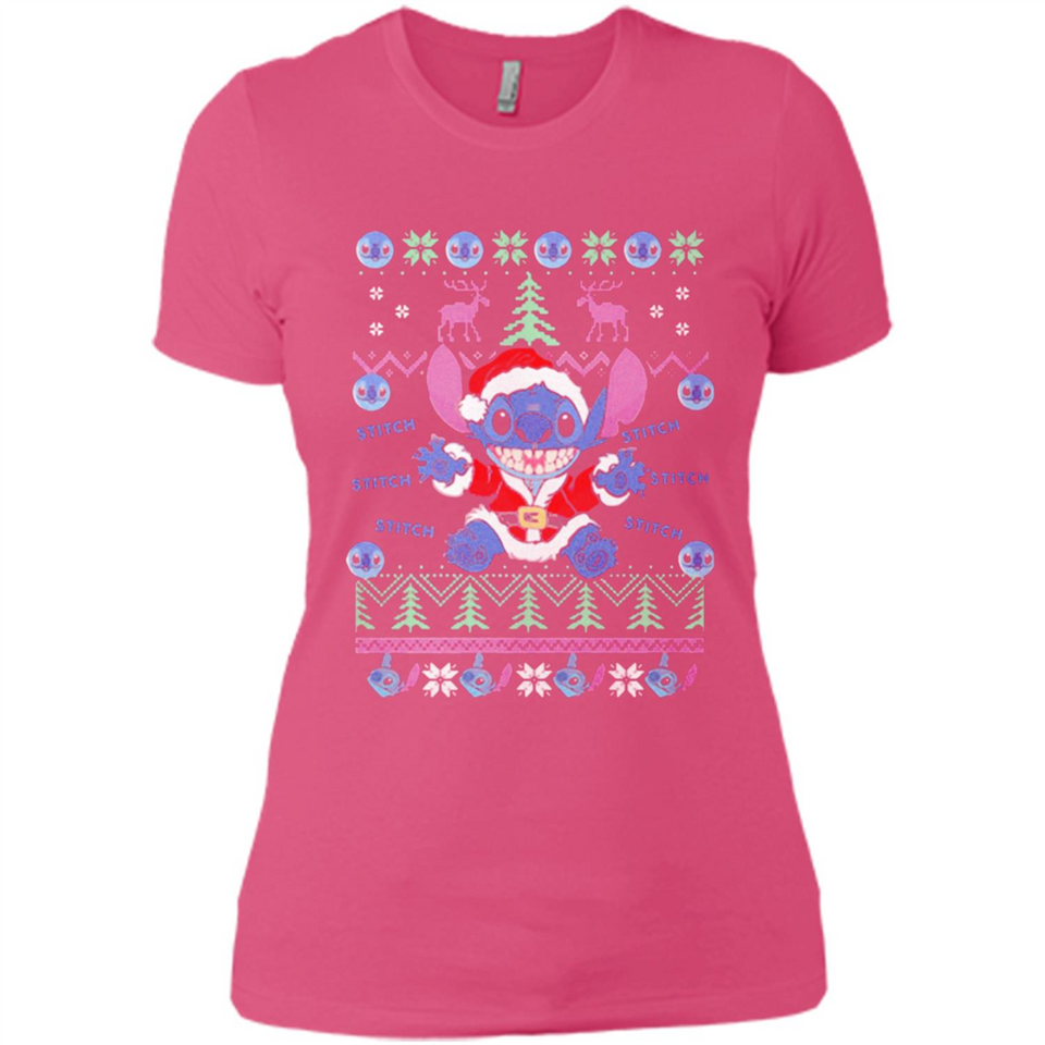 Stitch ugly christmas sweater - Ladies' Boyfriend T-Shirt