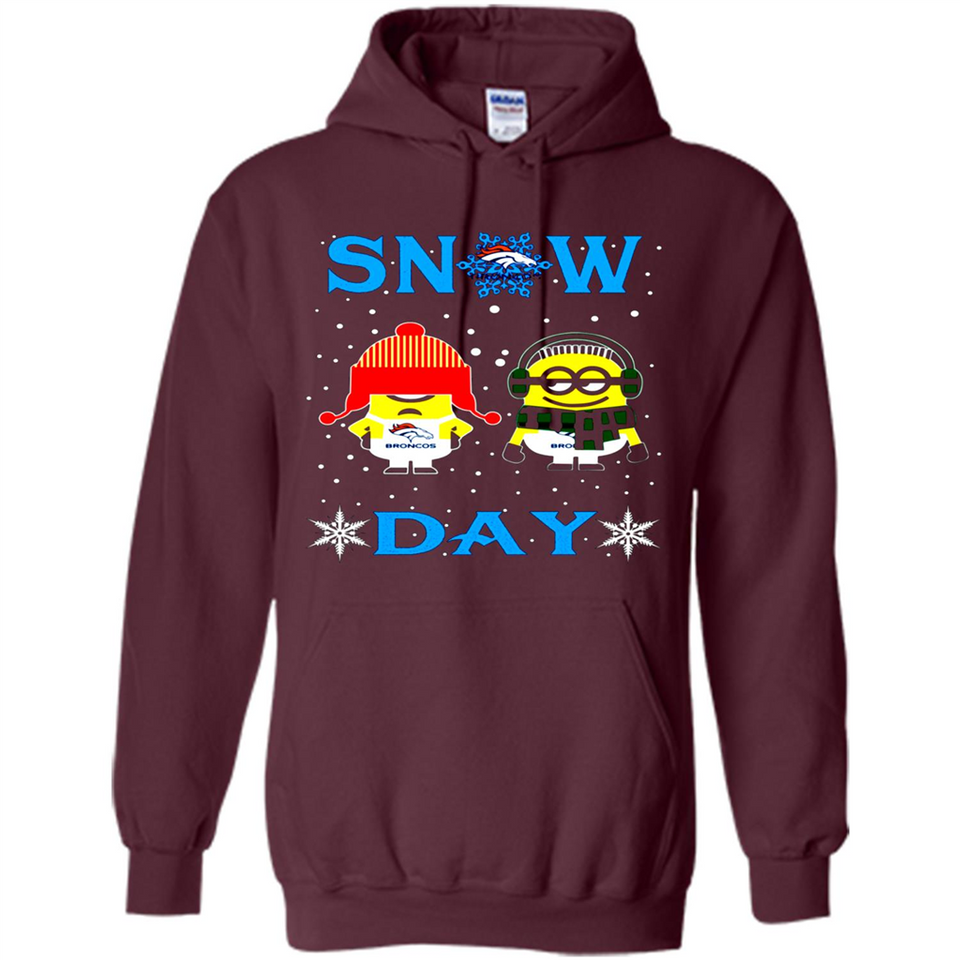 Snow Day Shirt For Denver Broncos Vs Minion Fans pingpong