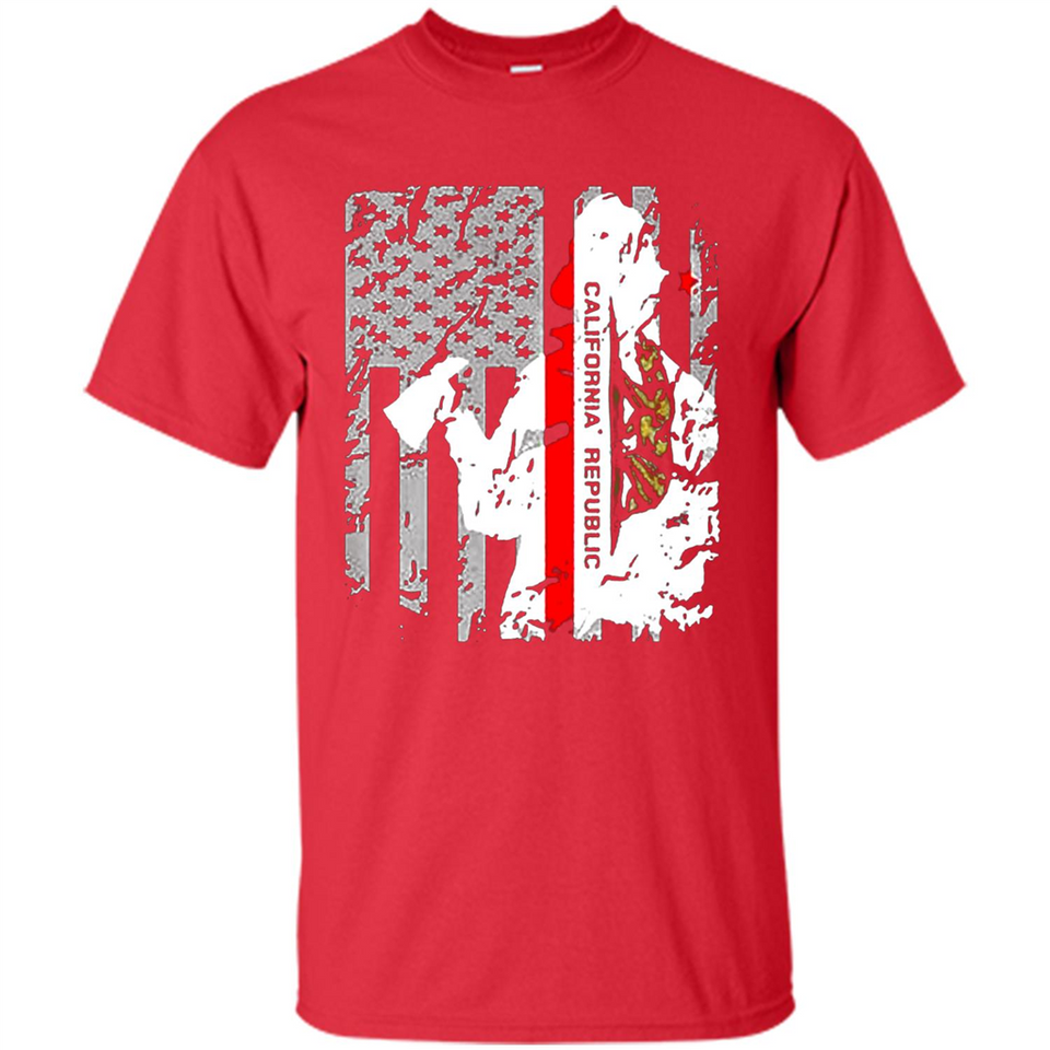 Paradise California Firefighter Thin Red Line Funds Youth T-Shirt PINGPONG - Shirt