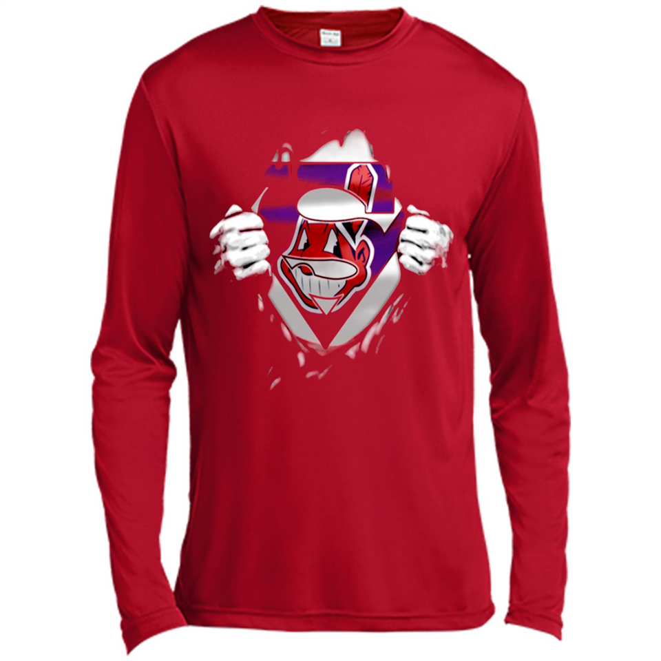 Cleveland Indians And Superman Fans - Canvas Long Sleeve T-Shirt