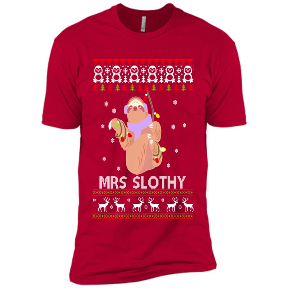 Mrs Slothy Christmas - Premium Short Sleeve T-Shirt