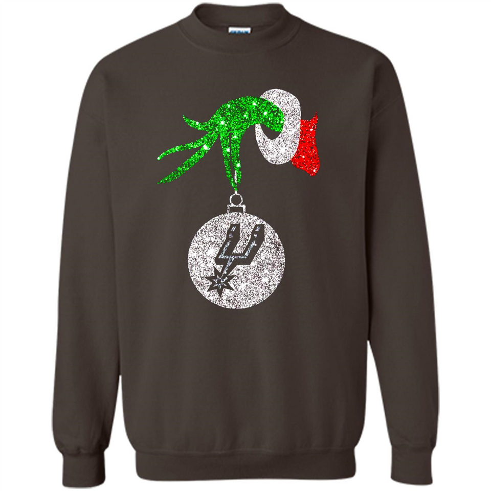 Amazing shirt San Antonio Spurs Glitter Grinch Monogram Ornament Christmas Gift - Sweatshirt