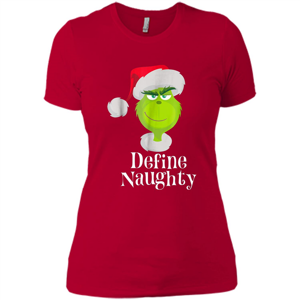 Santa Grinch Define Naughty Christmas Sweatshirt - Ladies' Boyfriend T-Shirt