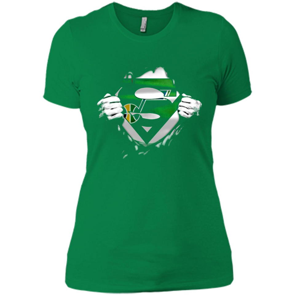 Utah Jazz And Superman Fans - Ladies' Boyfriend T-Shirt