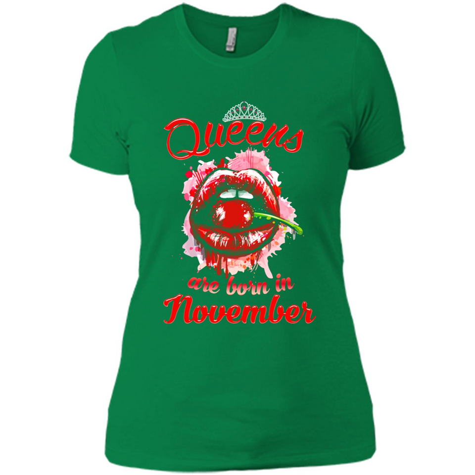 Queens Are Born In November T-Shirt Sexy Lips
