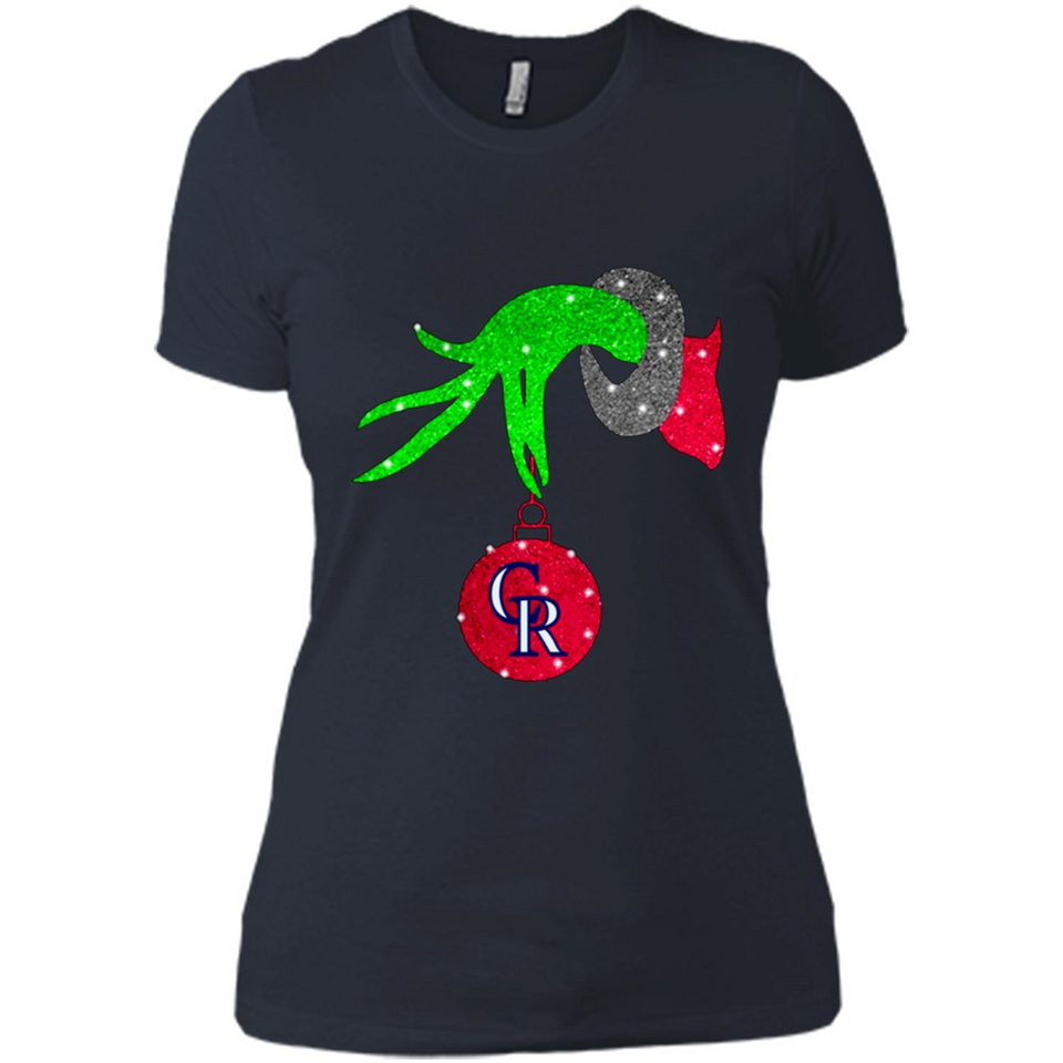 GRINCH HAND HOLDING COLORADO ROCKIES GLITTER CHRISTMAS PINGPONG