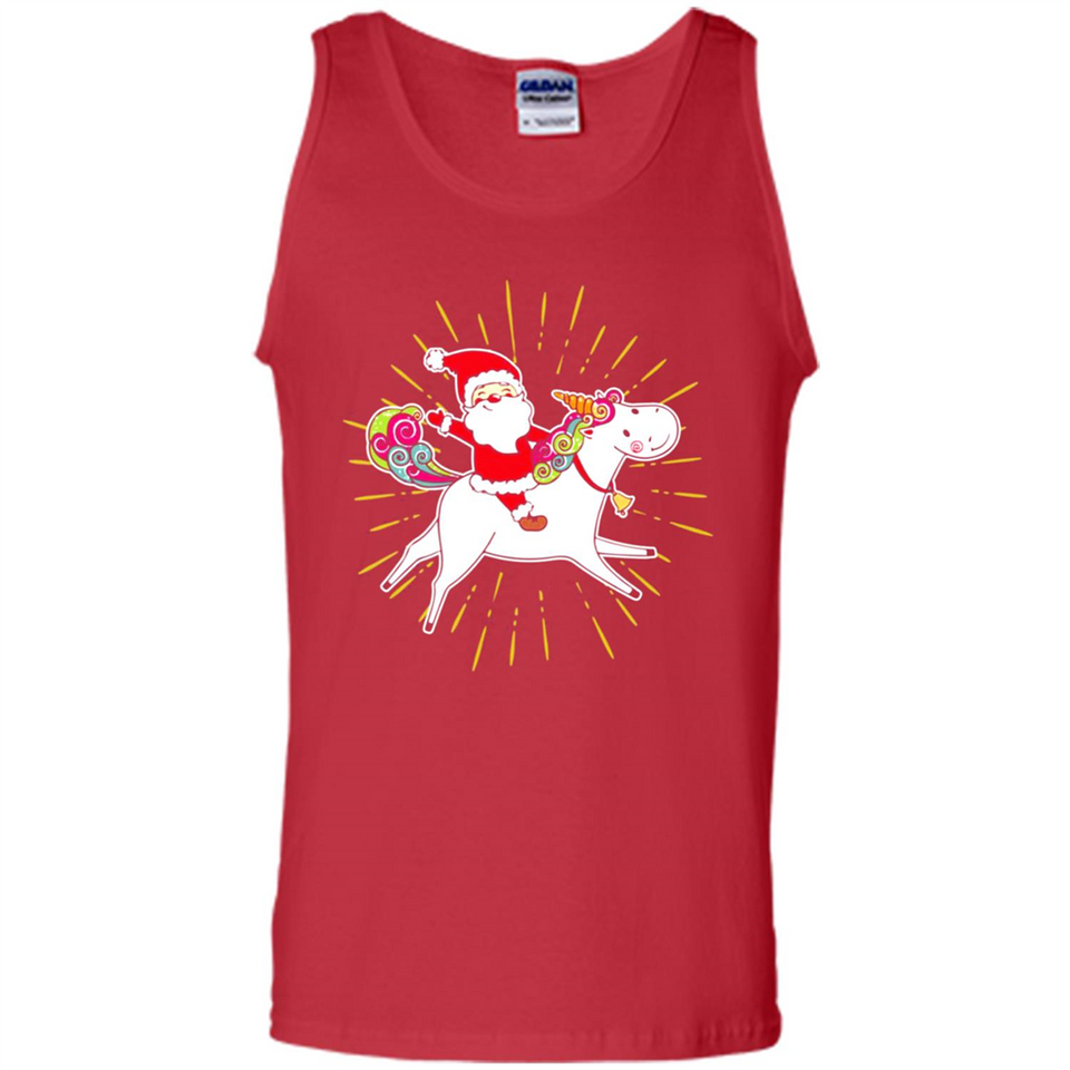 Unicorn And Santa Christmas - Tank Top