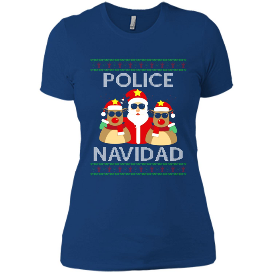 FUNNY POLICE NAVIDAD T-SHIRT Santa Christmas Party - Ladies' Boyfriend T-Shirt