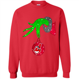 GRINCH HAND HOLDING CLEVELAND INDIANS GLITTER CHRISTMAS PINGPONG