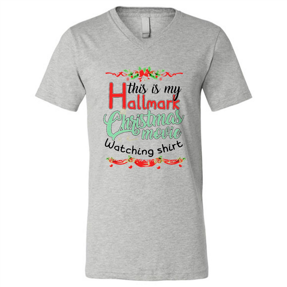 This My Movies Hallmark-Christmas Loves Is T-Shirt - Canvas Unisex V-Neck