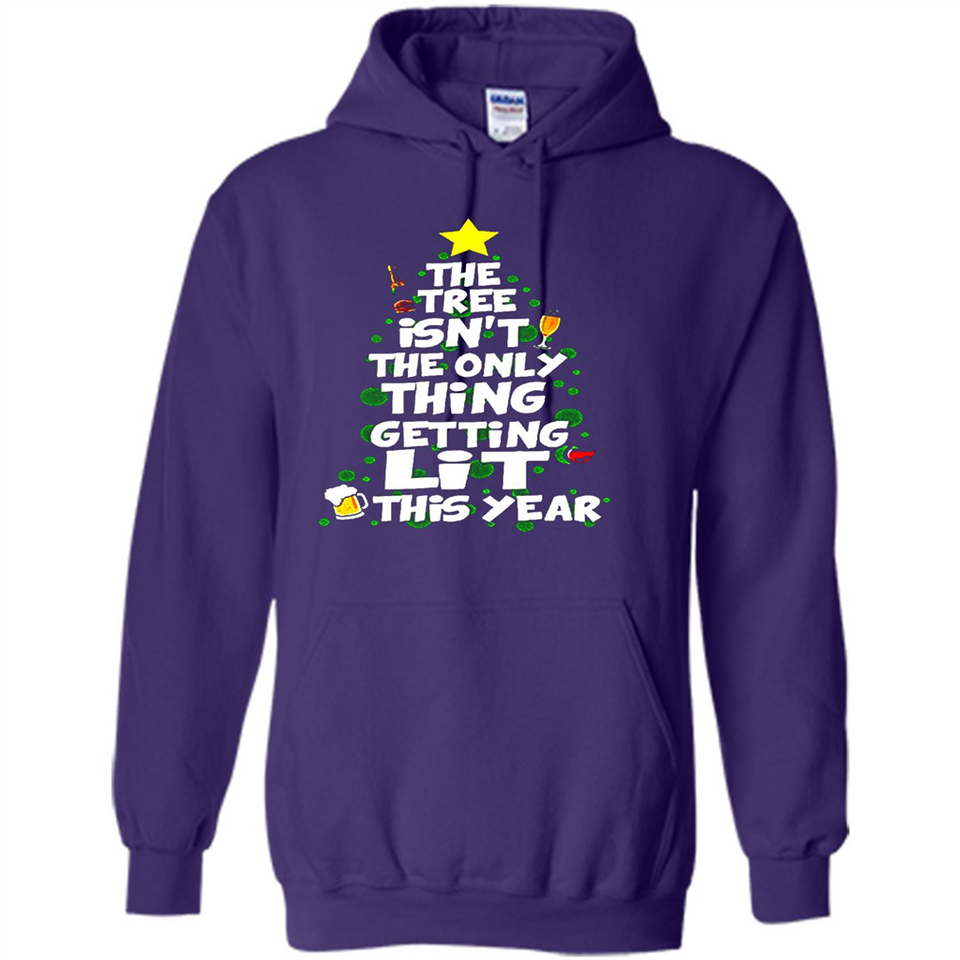 Funny Christmas Tree Drinking Sweatshirt Adult Boozy Festive - Hoodie