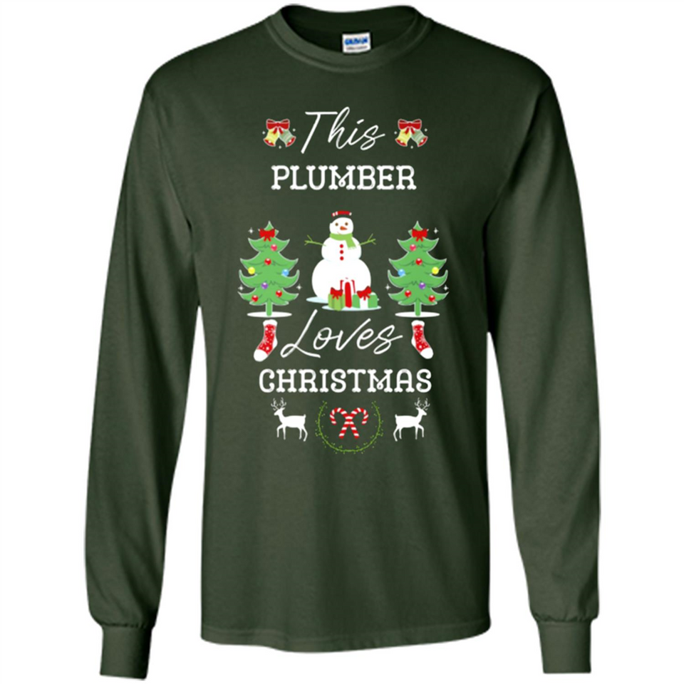 This Plumber Loves Christmas Tree Shirt with Snowman
