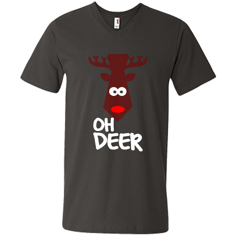 Oh Deer Christmas Reindeer Black mugs PINGPONG - Men's V-Neck