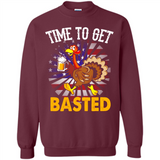 Time To Get Basted Funny Turkey Beer Thanksgiving - Sweatshirt